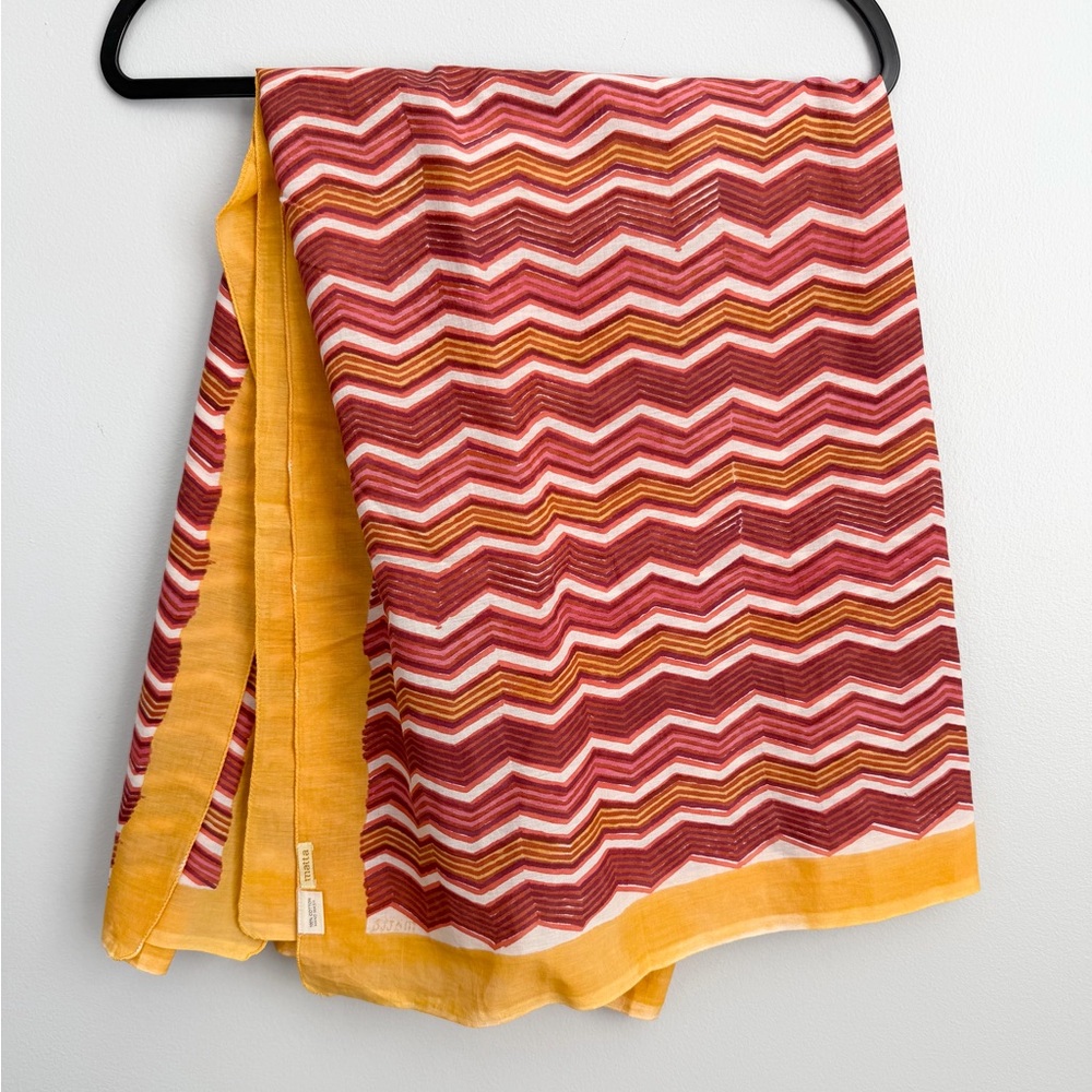 Matta Chevron Scarf Shawl Wrap Cotton Huge 73x41”.